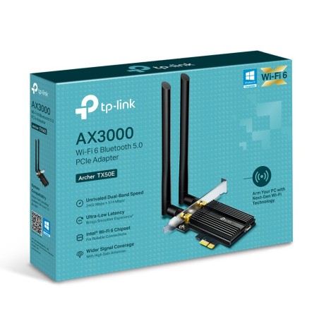 Adaptador PCIe AX3000 Wi-Fi 6 Bluetooth 50