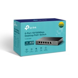 Switch de escritorio de 6 puertos a 10 100 Mbps con 4 puertos PoE+