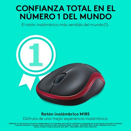 Logitech® Wireless Mouse M185 - RED - EMEA-808