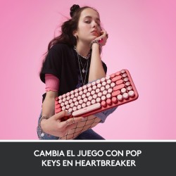 POP Keys Wireless Mechanical Keyboard With Emoji Keys - HEARTBREAKER_ROSE - ESP - MEDITER-412