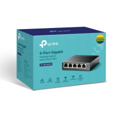 Switch de escritorio Gigabit de 5 puertos con PoE + de 4 puertos