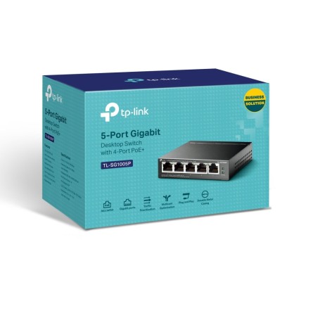 Switch de escritorio Gigabit de 5 puertos con PoE + de 4 puertos