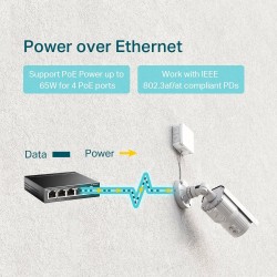 Switch de escritorio Gigabit de 5 puertos con PoE + de 4 puertos