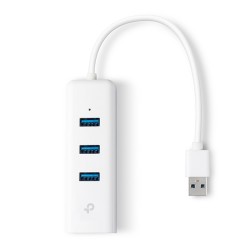 Adaptador USB 2 en 1 con Hub de 3 Puertos USB 30 y Adaptador Ethernet Gigabit