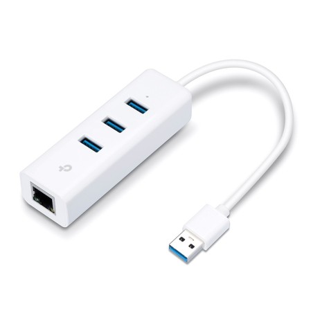 Adaptador USB 2 en 1 con Hub de 3 Puertos USB 30 y Adaptador Ethernet Gigabit