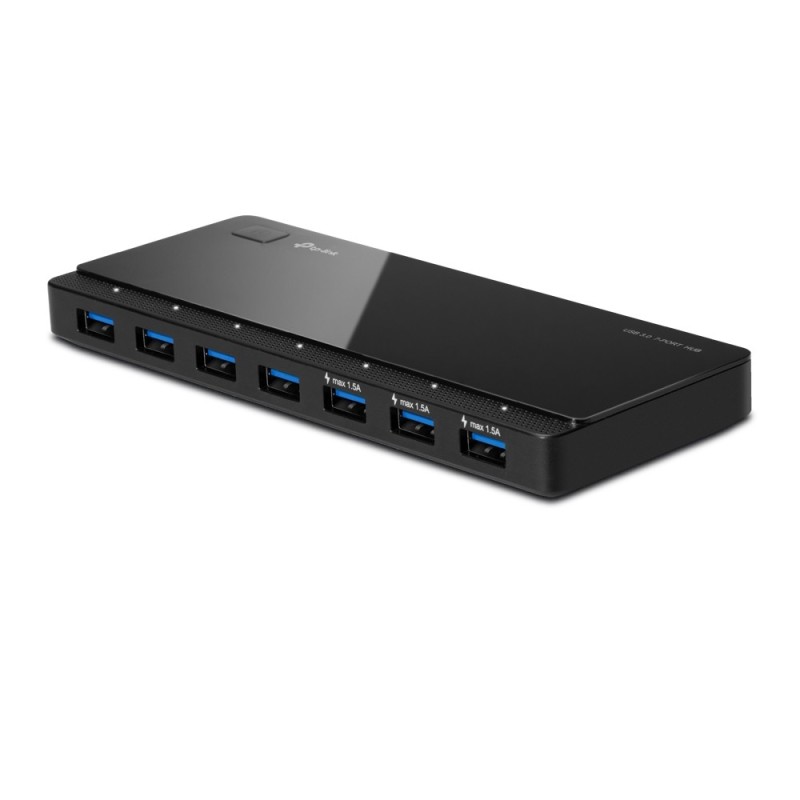 Hub USB 30 de 7 puertos  Diseño de escritorio  adaptador de corriente a 12V 2 5A incluido