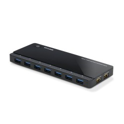 Concentrador de 7 puertos USB 30 con 2 puertos de carga de corriente (2 4 A máx)  Diseño de escrito