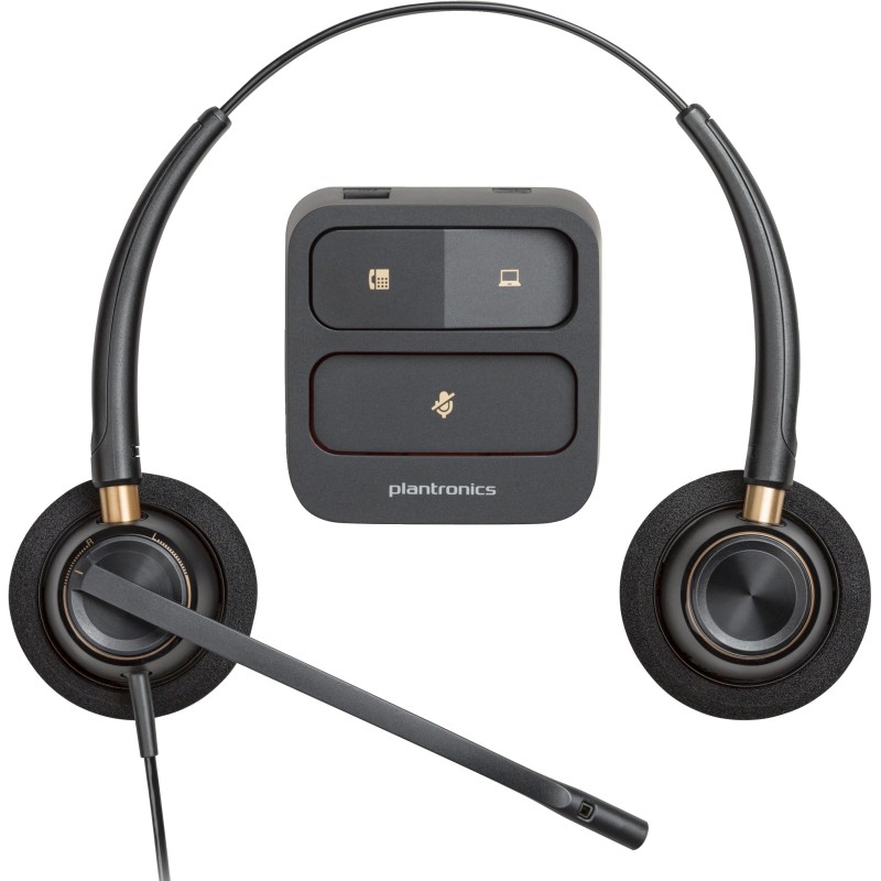 Poly EncorePro 520 Binaural Headset +Quick Disconnect EMEA - INTL English Loc Euro plug