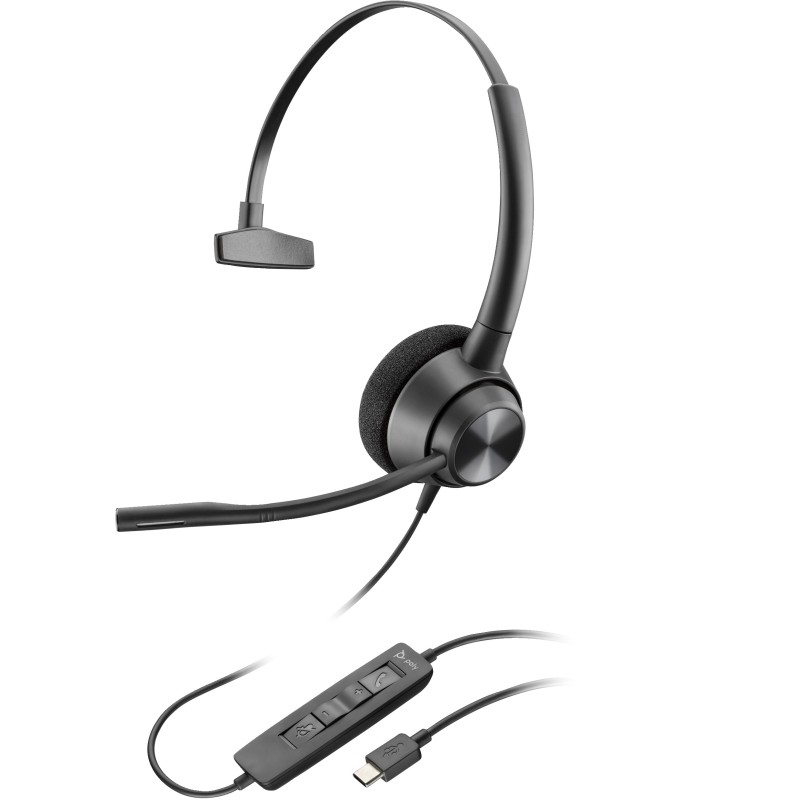 Poly EncorePro 310 USB-C Monoaural Headset TAA