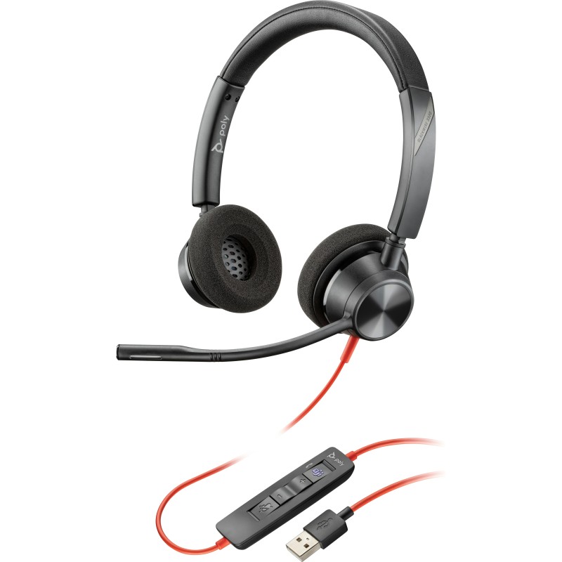 Poly Blackwire 3320 Microsoft Teams Certified USB-A Headset