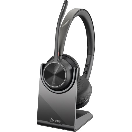 Poly Voyager 4320 UC Stereo USB-A Headset +BT700 USB-A Adapter +Charging Stand