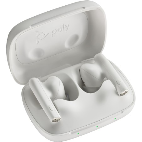 Poly Voyager Free 60 UC White Sand Earbuds +BT700 USB-A Adapter +Basic Charge Case