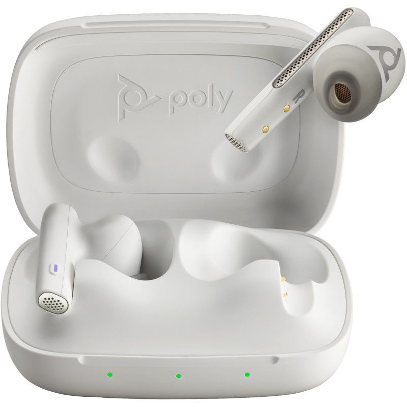 Poly Voyager Free 60 UC M White Sand Earbuds +BT700 USB-C Adapter +Basic Charge Case