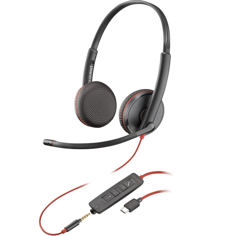 Poly Blackwire C3225 Stereo USB-C Headset (Bulk)