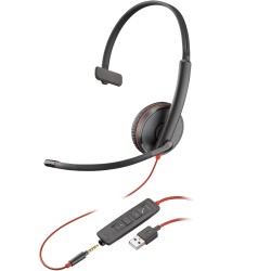 Poly Blackwire 3215 Monaural USB-A Headset (Bulk)