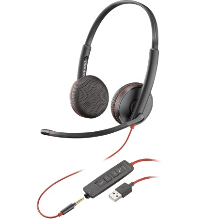 Poly Blackwire 3225 Stereo USB-A Headset (Bulk)