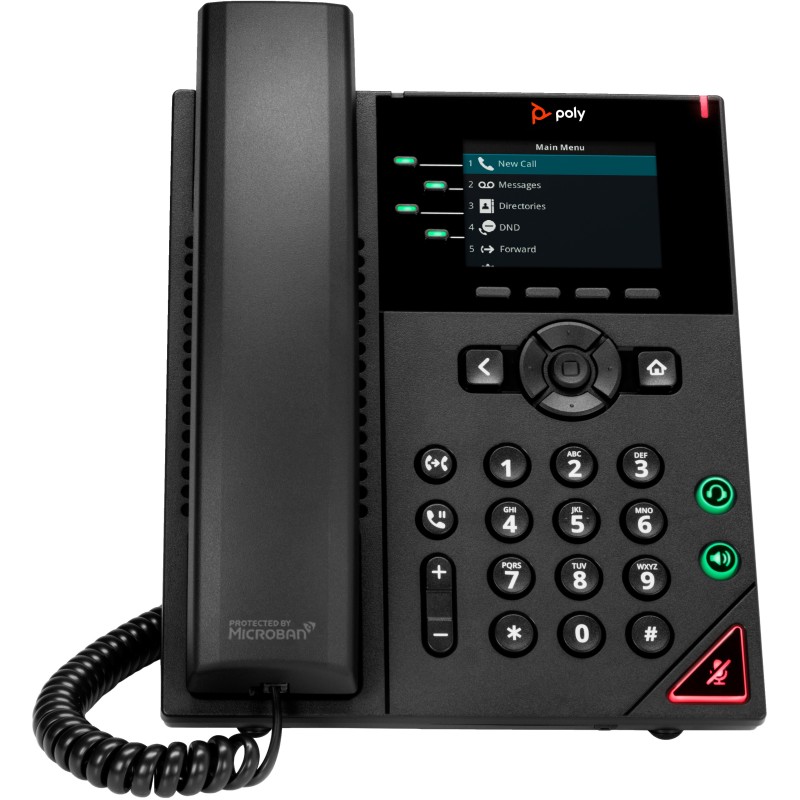 Poly VVX 250 4-Line IP Phone and PoE-enabled No localization