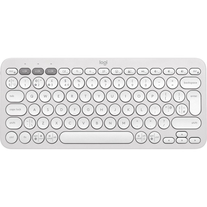 Pebble Keys 2 K380s - TONAL WHITE - UK - INTNL-973