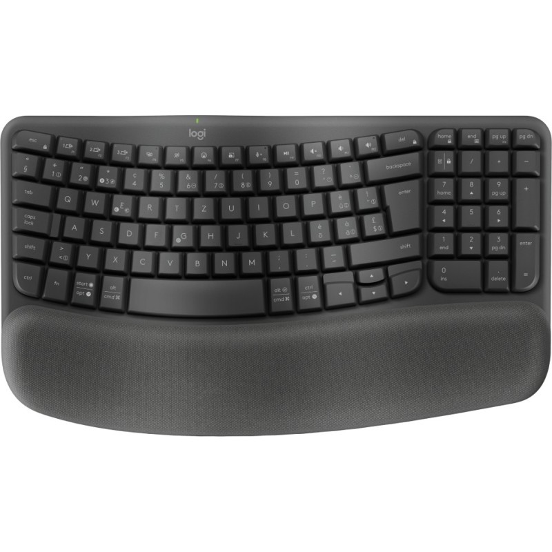 Wave Keys wireless ergonomic keyboard - GRAPHITE - CH - CENTRAL-419