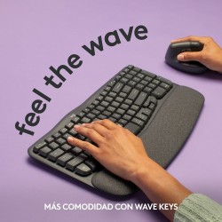 Wave Keys wireless ergonomic keyboard - GRAPHITE - ESP - MEDITER-412