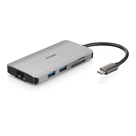 8-in-1 USB-C Hub with HDMI Ethernet Card Reader Power Delivery