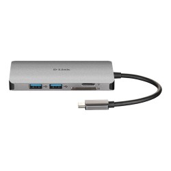 8-in-1 USB-C Hub with HDMI Ethernet Card Reader Power Delivery