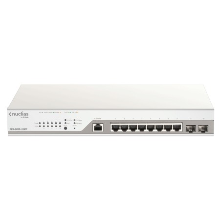 10-Port Gigabit PoE+ Nuclias Smart Managed Switch including 2x SFP Ports (With 1 Year License)