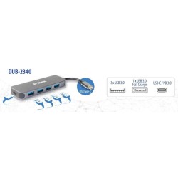 USB-C to 4-Port USB 30 Hub with Power Delivery