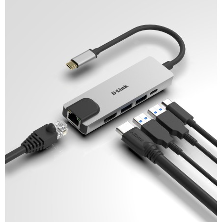 5-in-1 USB-C Hub with HDMI Ethernet and Power Delivery