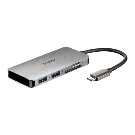 6-in-1 USB-C Hub with HDMI Card Reader Power Delivery