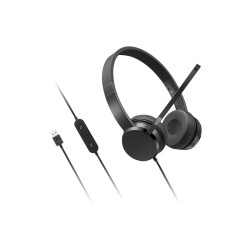 Lenovo USB-A Wired Stereo On-Ear Headset with Control Box