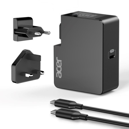 45W USB-C PD Charger with EU UK Travel Plugs 