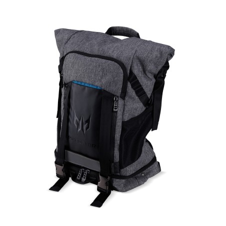 PREDATOR GAMING ROLLTOP BACKPACK FOR 15" NBs GRAY n TEAL BLUE (RETAIL PACK) 