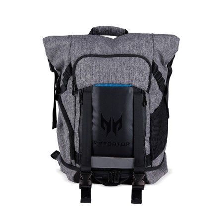 PREDATOR GAMING ROLLTOP BACKPACK FOR 15" NBs GRAY n TEAL BLUE (RETAIL PACK) 