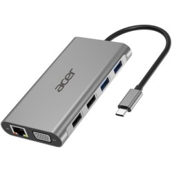 Acer 11in1 Type C dongle  2 x USB30  2 x USB20  1 x HDMI 4k@30  1 x VGA  1 type C PD  1 x SD card 